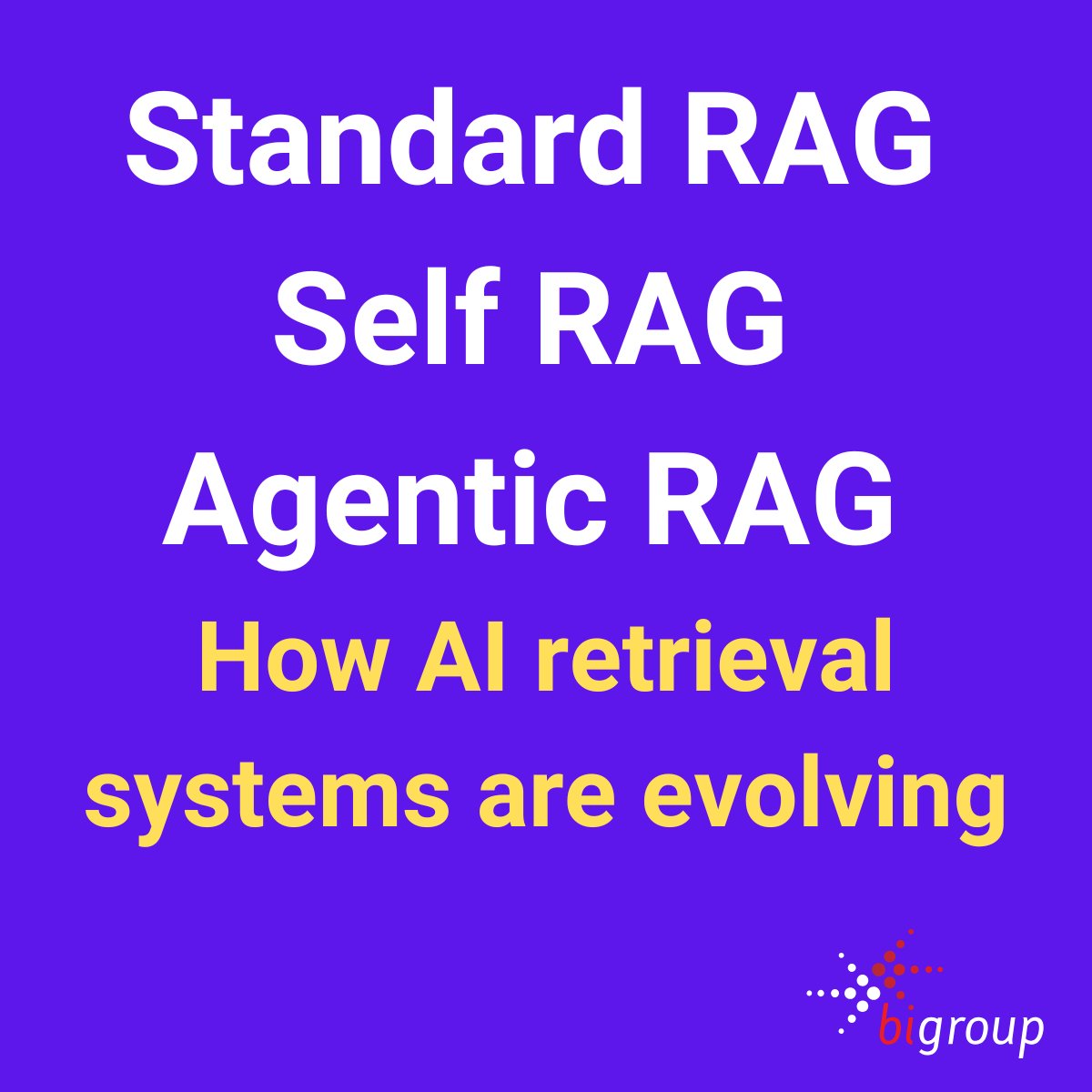 Standard RAG, Self-RAG, and Agentic RAG architectures in AI system